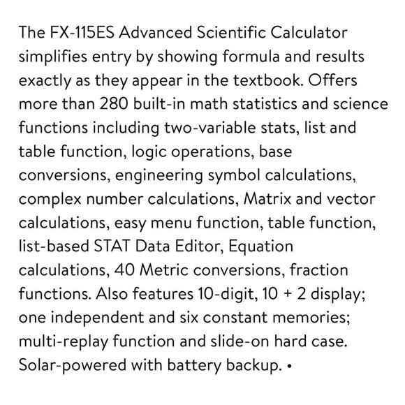 FX115ES Advanced Scientific Calculator - Picture 3 of 7